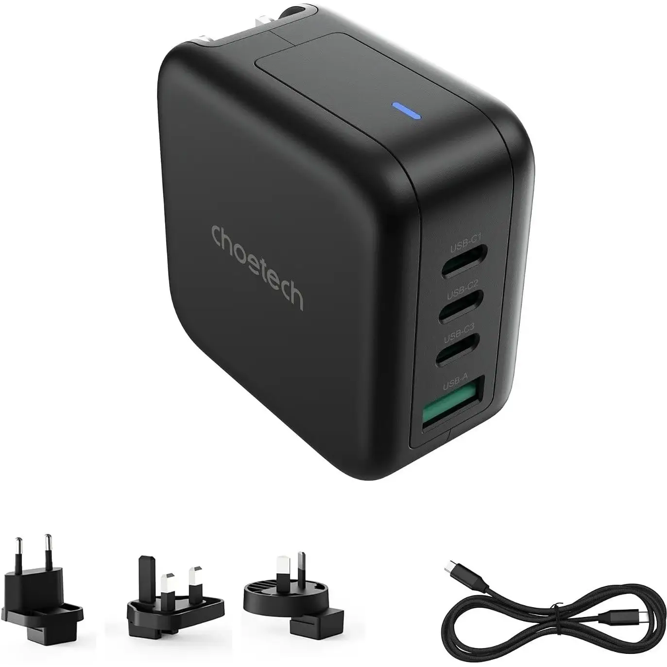 Choetech PD6055 70W Gan Travel Charger – Black – GC
