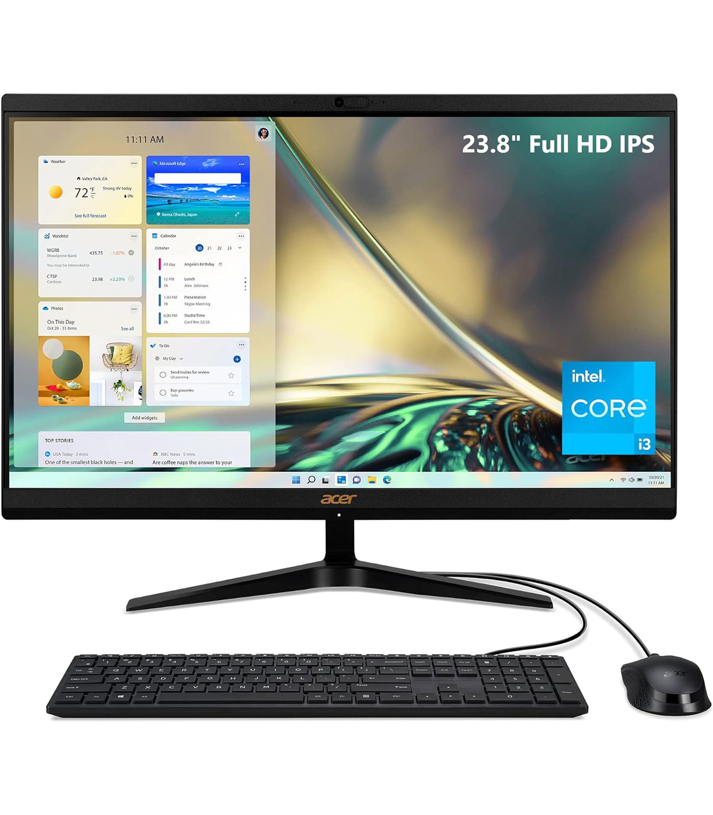 Acer Aspire C24-1700 DQ.BKMEM.002 AIO 13th Gen Intel Core i5-1335U 23.8 Inch FHD 8GB RAM 512GB SSD FreeDOS